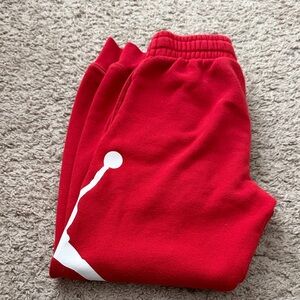 Jordan Kids Red Joggers with White Logo